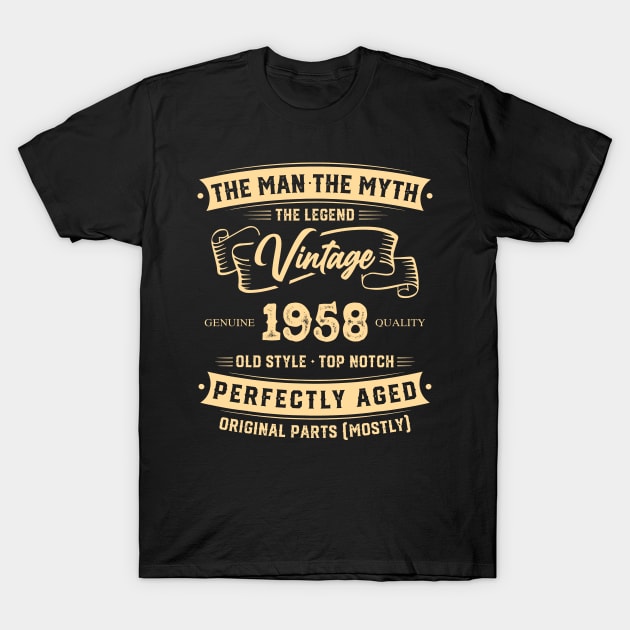 The Legend Vintage 1958 Perfectly Aged T-Shirt by Hsieh Claretta Art